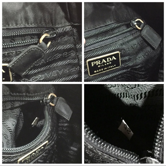 Prada black nylon embroidered logo vintage small drawstring backpack - Picture 11 of 11